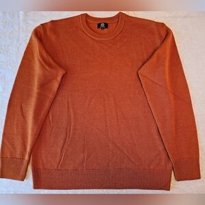 100% Pure Wool, Size XL, Classic Crewneck Sweater in Burnt Orange, Snover, NWT